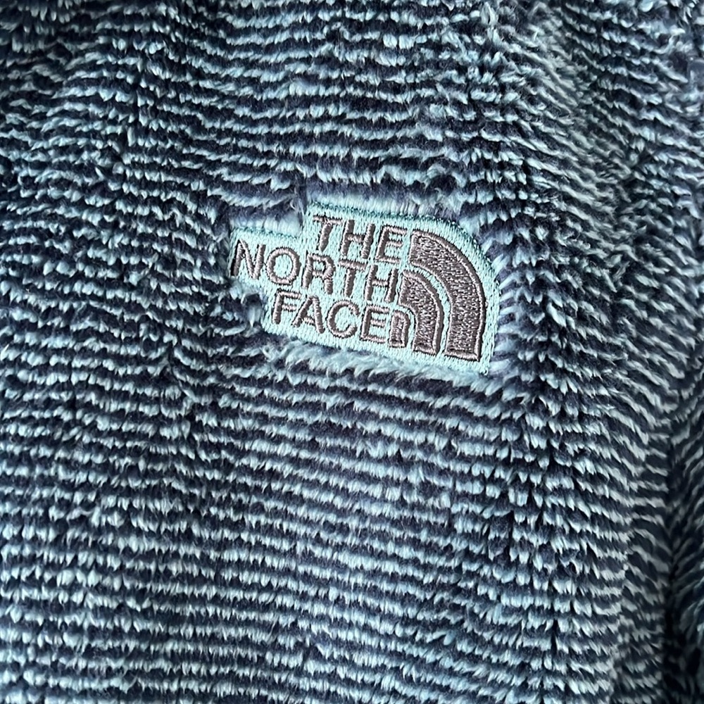 The North Face Women's Osito 2 Fleece Jacket Blue Black Stripe Zip-Up - Picture 3 of 10